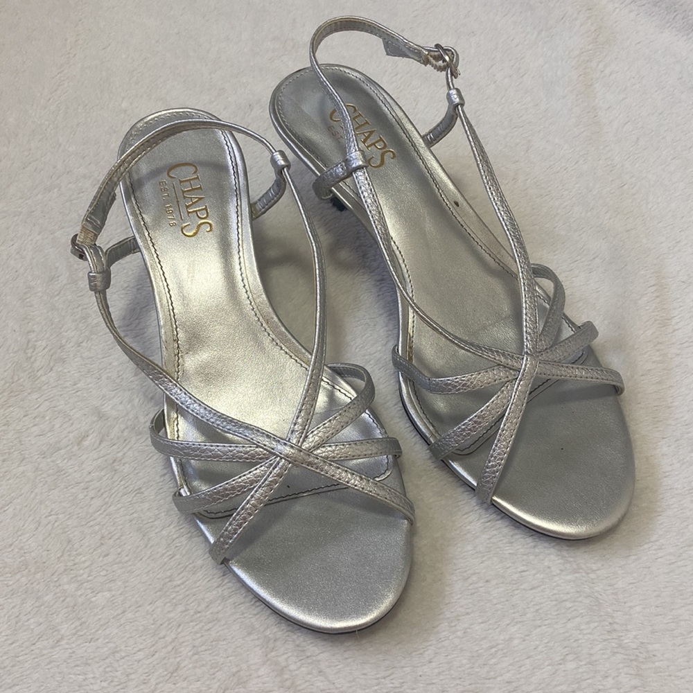 Silver Chaps Dress Heels